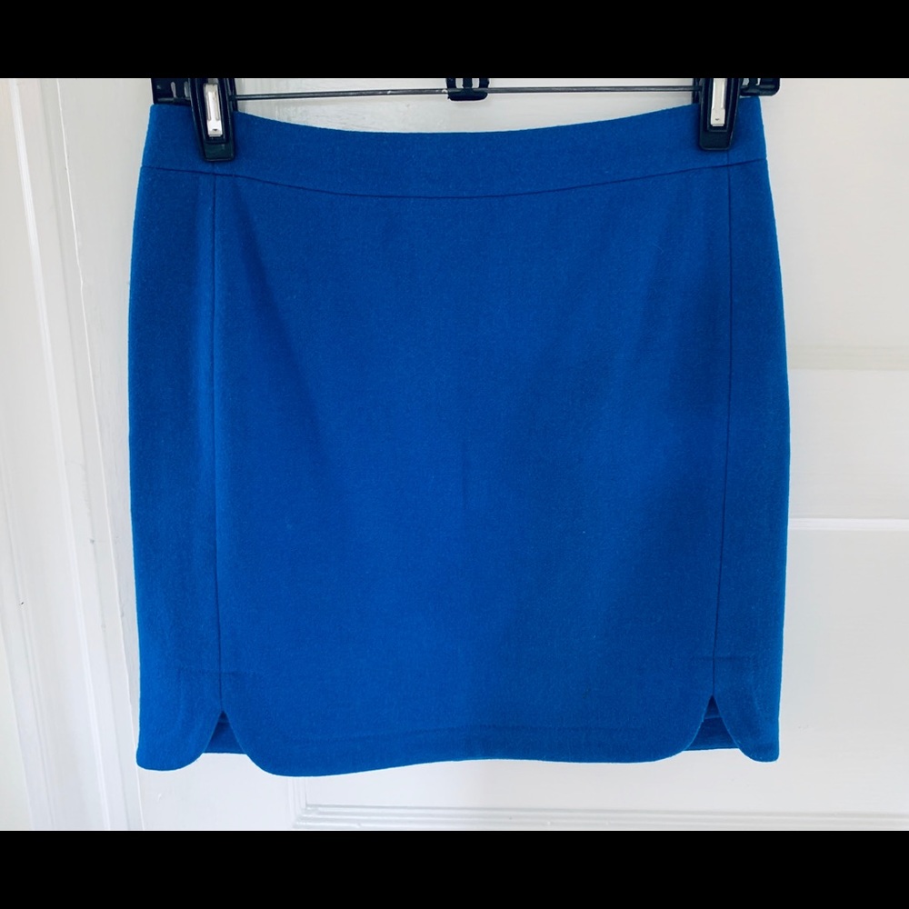 JCREW WOOL SKIRT, Cobalt blue